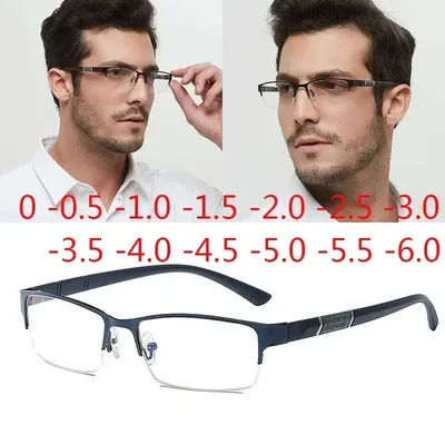 New Half Metal Frame Nearsighted Glasses Unisex Prescription Myopia 0 -0.5 -1 -1.5 -2 -2.5 -3 -4 -5 -6 Unisex óculos de leitura