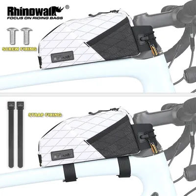 Rhinowalk Bike Top Tube Bag Screw Or Strap Fixing Water-Resistant For Mtb&Road Bike Won't Touch Leg With Phone Fixing Strap