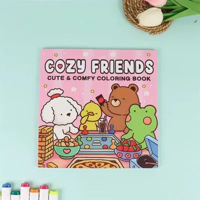 Christmas Coloring Book COZY FRIENDS Coloring Book For Adults And Teens Featuring Adorable Creepy Creatures for Halloween Gifts