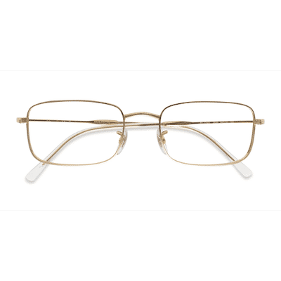 Unisex s rectangle Gold Metal Prescription eyeglasses - Eyebuydirect s Ray-Ban RB3746V