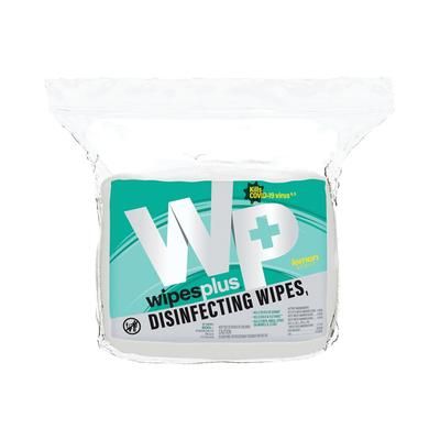 WipesPlus 37301 WipesPlus Disinfecting Surface Wipes, Refill Bag, 800 Count Per Bag, White, Case of 4