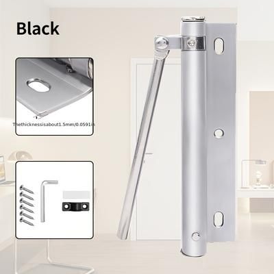 TEMU Quiet & Adjustable Stainless Steel Automatic Door Closer - Rust-proof, Foldable Design For Home And Office Use