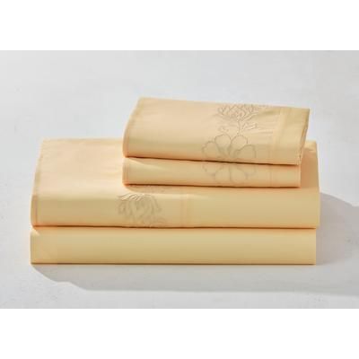 Anna Embroidered Sheet Set by BrylaneHome in Banana (Size TWIN)