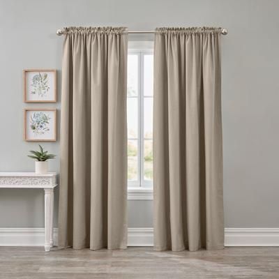 Wide Width BH Studio Blackout Curtain by BrylaneHome in Taupe (Size 52" W 72" L)