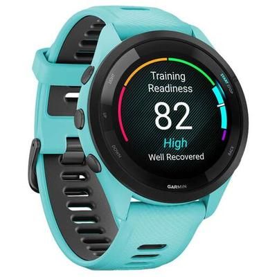 Garmin Forerunner 265 GPS Smartwatch - Black Bezel with Aqua/Black 46mm