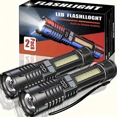 100W High Power Flashlight Type C Rechargeable Led Flashlights Powerful Self-defense Torch Light for Camping Hiking Flash Light