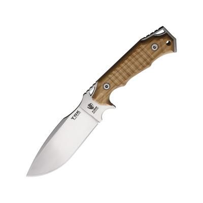 VF Knives TOK Olive Wood Fixed Blade Knife 11in Overall 5.75in Satin Finish Niolox Tool Steel Blade Olive Wood Handle Leather Sheath 0990/100
