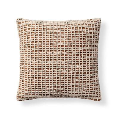Taryn Textured Grid Pillow - Rust - Grandin Road