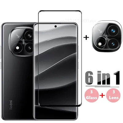 6in1Glass For Xiaomi Redmi Note 14 Pro Plus 5G Screen Protector Tempered Glass 3D Protective Phone