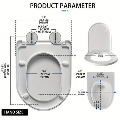 TEMU Lid O/d/s Shaped Padded Toilet Lid Release For