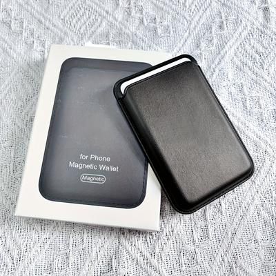 TEMU 1pc Magnetic Wallet Card Holder Card Case Case Accessories Box For 1213141516 Pro Max + Mini