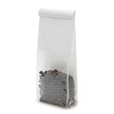 White Box Bottom Tin Tie Gusset Bag 3 1/2" x 2 1/2" x 10" 100 Pack TTGB1W