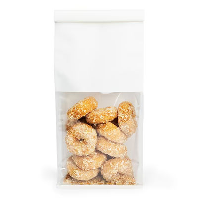 White Box Bottom Tin Tie Gusset Bag 5" x 3" x 12" 100 Pack TTGB3W