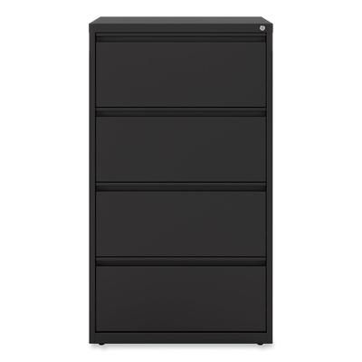 Alera HLF3054BL Lateral File, 4 Legal/Letter-Size File Drawers, Black, 30" x 18" x 52.5" ALEHLF3054BL