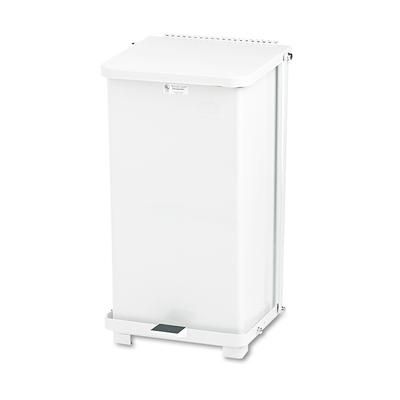 Rubbermaid FGST12EPLWH Defenders Heavy-Duty Steel Step Can, 6.5 gal, Steel, White
