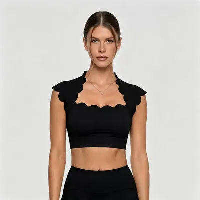 FUBEIKE sans couture femmes haut de sport petite épaule coupe ajustée col carré sport Yoga haut beauté dos course entraînement Yoga soutien-gorge