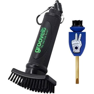 Grooveit Golf Scrub Brush & Navy Skinny Golf 4-in-1 Divot Tool