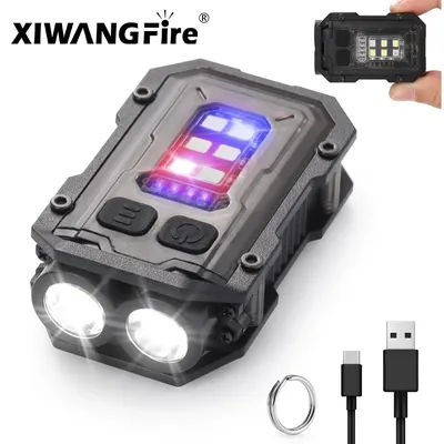 XIWANGFIRE Super Bright Pocket Torch Light LED Multifunctional Linterna Magnetic COB EDC Mini Keychain Flashlight Rechargeable