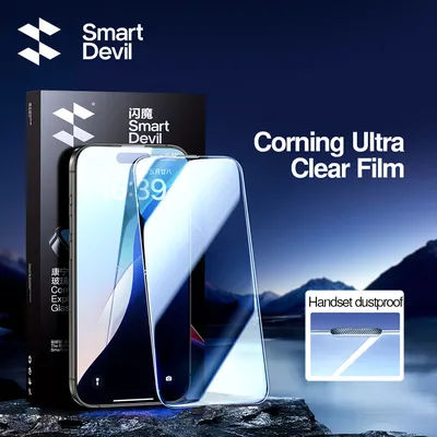 SmartDevil Screen Protector For iPhone 16 Pro Max 16 Pro 15 HD Full Coverage Tempered Glass Corning