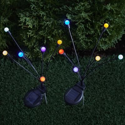 Multi Color Solar Swaying Stake Light, Set of 2 by IDEAWORKS® in Multi