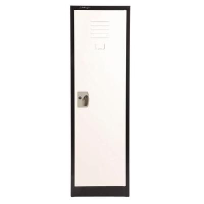 AdirOffice Steel Storage Locker, 1 Compartment, 15 x 15 x 48, Black Body/White Doors (ALHI62901BW)