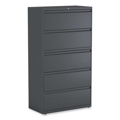 Alera HLF3667CC Lateral File, 5 Legal/Letter/A4/A5-Size File Drawers, Charcoal, 36" x 18" x 64.25" ALEHLF3667CC