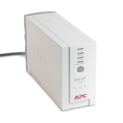 APC BK500 Back-UPS CS Battery Backup System, 6 Outlets, 500 VA, 480 J