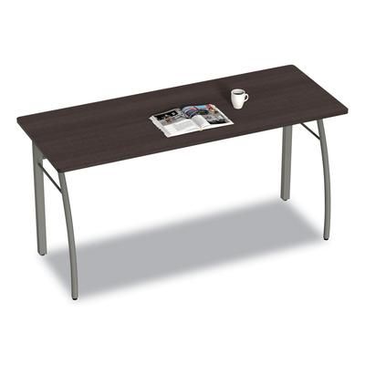Linea Italia TR742MOC Trento Line Rectangular Desk, 59.13w x 23.63d x 29.5h, Mocha/Gray LITTR742MOC