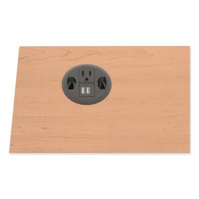 Hon HGRMTUSB2 USB AC Power Hub Grommet, 3" Diameter, Black HONHGRMTUSB2