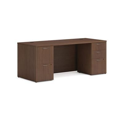 Hon MOD008 Mod Double Pedestal Desk Bundle, 72" x 30" x 29", Sepia Walnut HONMOD008