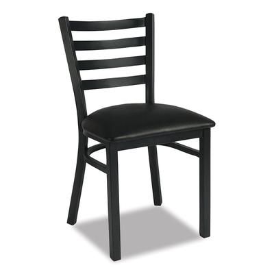 JMC Furniture WHCBLK White Horse Series Side Chairs, Supports Up to 300 lb, 18" Seat Height, Black Seat/Back/Base JMCWHCBLK
