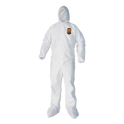 KleenGuard™ 44333 A40 Elastic-Cuff, Ankle, Hood and Boot Coveralls, Large, White, 25/Carton - Case of 25 417-44333