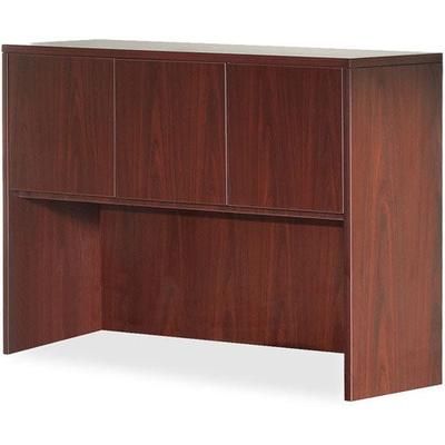 Lorell 69912 Hutch w/Door, 60" x 15" x 42-1/2", Mahogany LLR69912