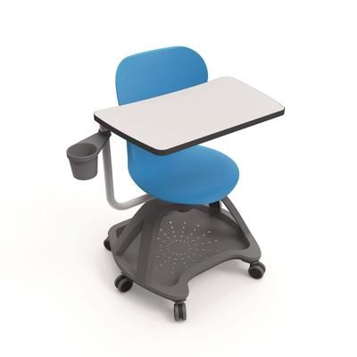 Luxor Classroom Series All-In-One Student Desk and Chair, Supports Up to 330 lb, 19" Seat Height, Blue Seat/Back, Gray Base (LXOSTDENTMTACHR)
