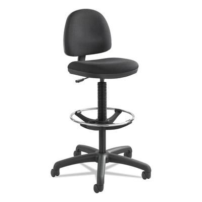 Safco 3401BL Precision Extended-Height Swivel Stool with Adjustable Footring, 33" Seat Height, Up to 250 lbs., Black Seat/Back, Black Base
