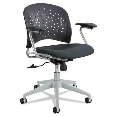 Safco 6803BL Rêve Series Task Chair, Round Plastic Back, Polyester Seat, Black Seat/Back SAF6803BL