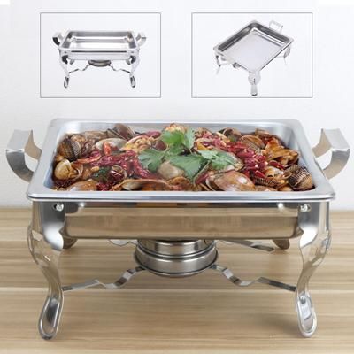 TEMU 6l Chafers For Catering Stainless Steel Food Warmers, Chafing Dishes Food Warmers With Pans, Square Self-service Stove For Parties Buffets Banquets Dinners Catering Events