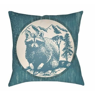 Sanga 16" Square Cottage Teal/Beige/Pearl/Beetle Blue/Charcoal/Marine Blue Outdoor Throw Pillow - Boutique Rugs