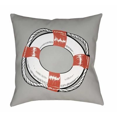 Rimma 16" Square Coastal Medium Gray/Off White/Gray/Silver Gray Outdoor Throw Pillow - Boutique Rugs