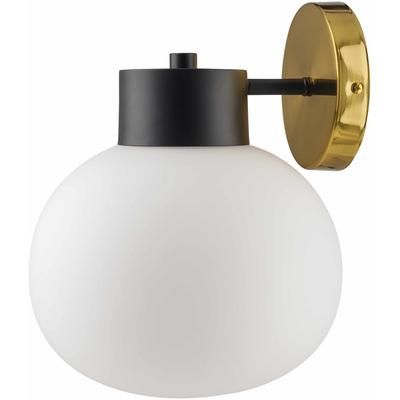 Bondojito 9"L x 10"W x 10"H Traditional Metallic - Brass/White/Black Wall Sconce - Boutique Rugs