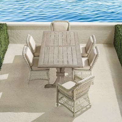 Hampton 7-pc. Dining Set in Ivory Wicker - Standard, Dune - Frontgate