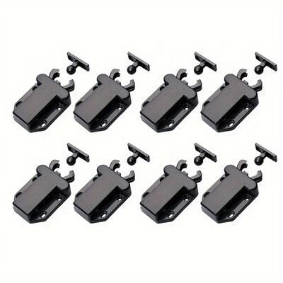 TEMU 8-pack Push To Open Cabinet Door Catches With Strong , Plastic Material With Metal Hardware, Brown 55mmx42mm With 17mm Door Stop