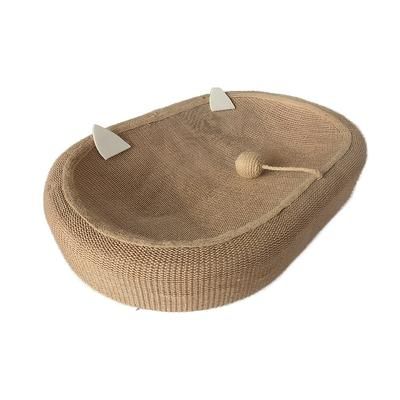 TEMU A 60cm Oversized Cat Scratching Board Made Of Sisal, Featuring A Durable And Non-shedding Oval Design That Combines A Cat Bed And A Large Scratching Basin.