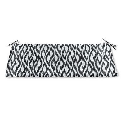 BH Outdoor Performance Bench Cushion by BrylaneHome in Black Ikat Patio Furniture Padding