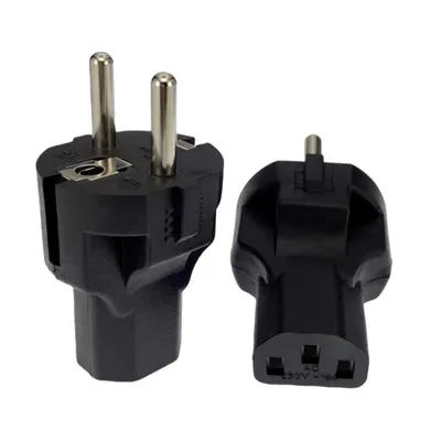 NEW EU TO IEC320 C13 Power adapter,EU male to IEC320 C13 female AC plug,EU(4.8MM) 2 pin to PDU/UPS conversion plug,10A 250V