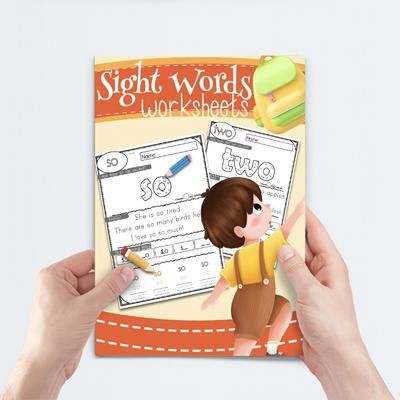 TEMU 50-page Kindergarten Sight Words Workbook - Phonics & Spelling Practice, High-frequency Word Activities For , Homeschool & Classroom Handwriting Aids, Paper Material