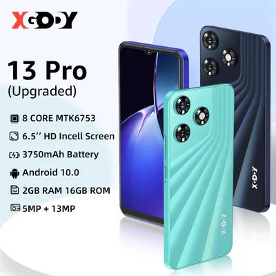 XGODY 13 Pro New Android Smartphone Octa Core Dual SIM 6.5" Screen Mobile Smart Phone 3750mAh 16GB ROM Factory Unlocked 4G