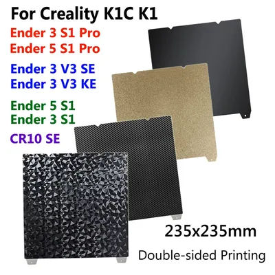 3D Printer Hot Bed for Creality Ender 3 V3 SE/KE K1C K1 Ender 3/5 S1 Pro CR10 SE Build Plate Double Sided Spring Steel Sheet PEI