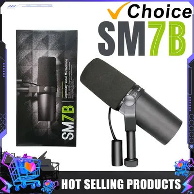 SM7B Cardioid Dynamic Microphone Sm7b 7B Studio Selectable Frequency Response Microphone for Live Stage Recording Podcasting