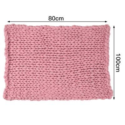 TEMU 1pc Cozy Pink Chunky Knit Throw Blanket - Soft, Cable-knit With Jumbo Yarn Rope , Ideal For Couch , Home Decor, Travel, Camping, Use, Perfect Christmas Or Valentine's Gift For Her